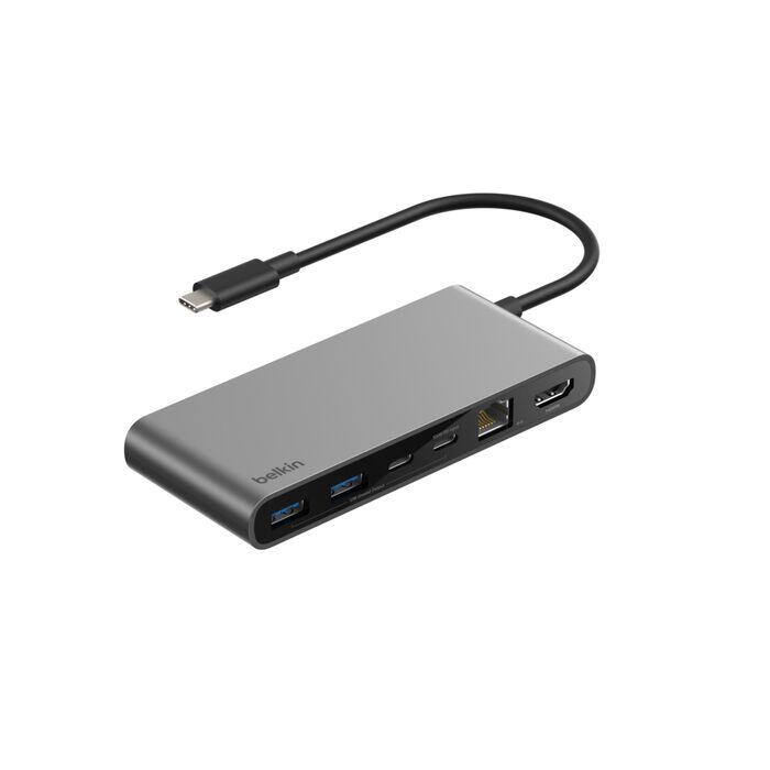 Hub USB-C Belkin Connect 8 ports avec port Ethernet 2,5 Gb en Space Gray