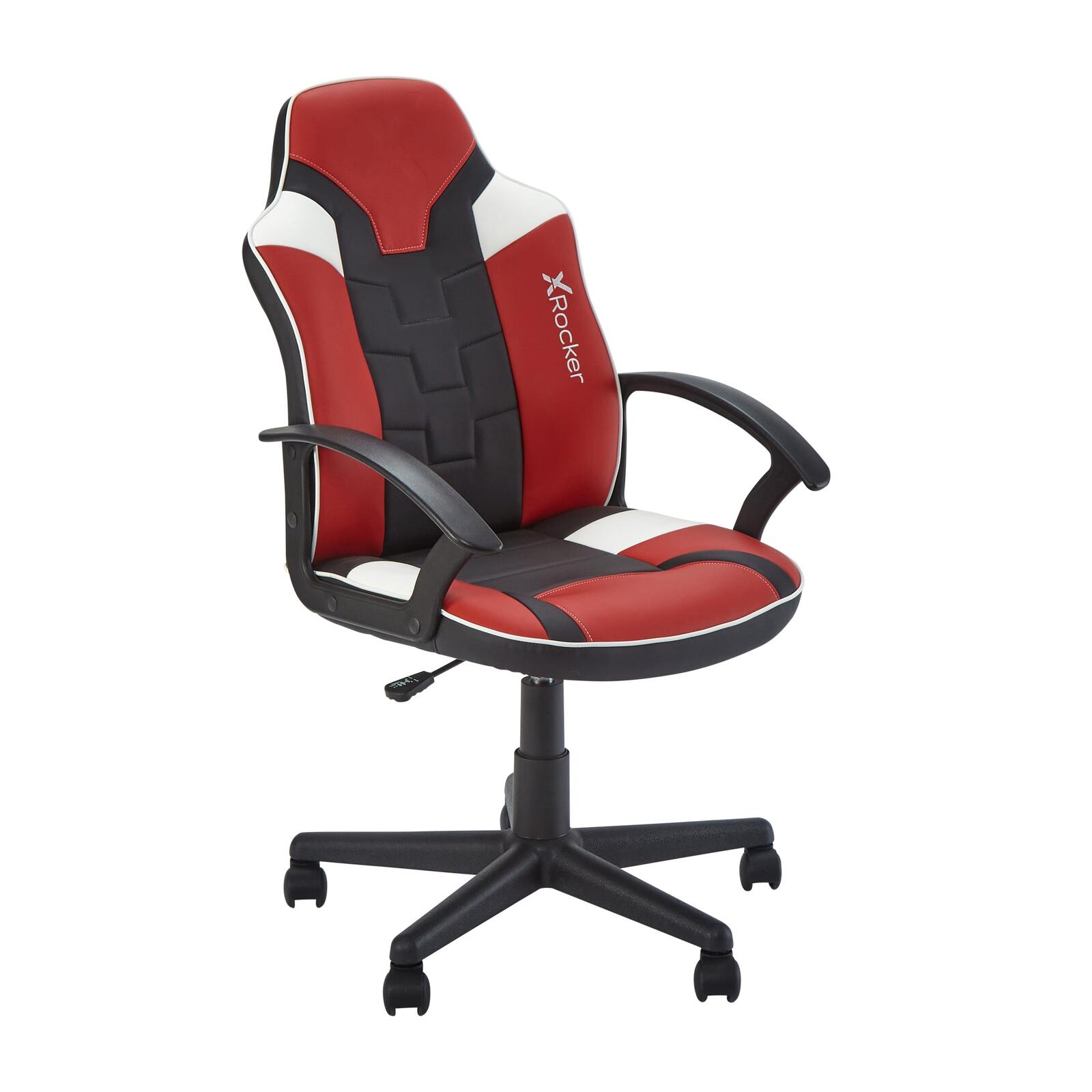 X Rocker Saturn - Chaise de bureau gaming pour enfants et adolescents - rouge/noir