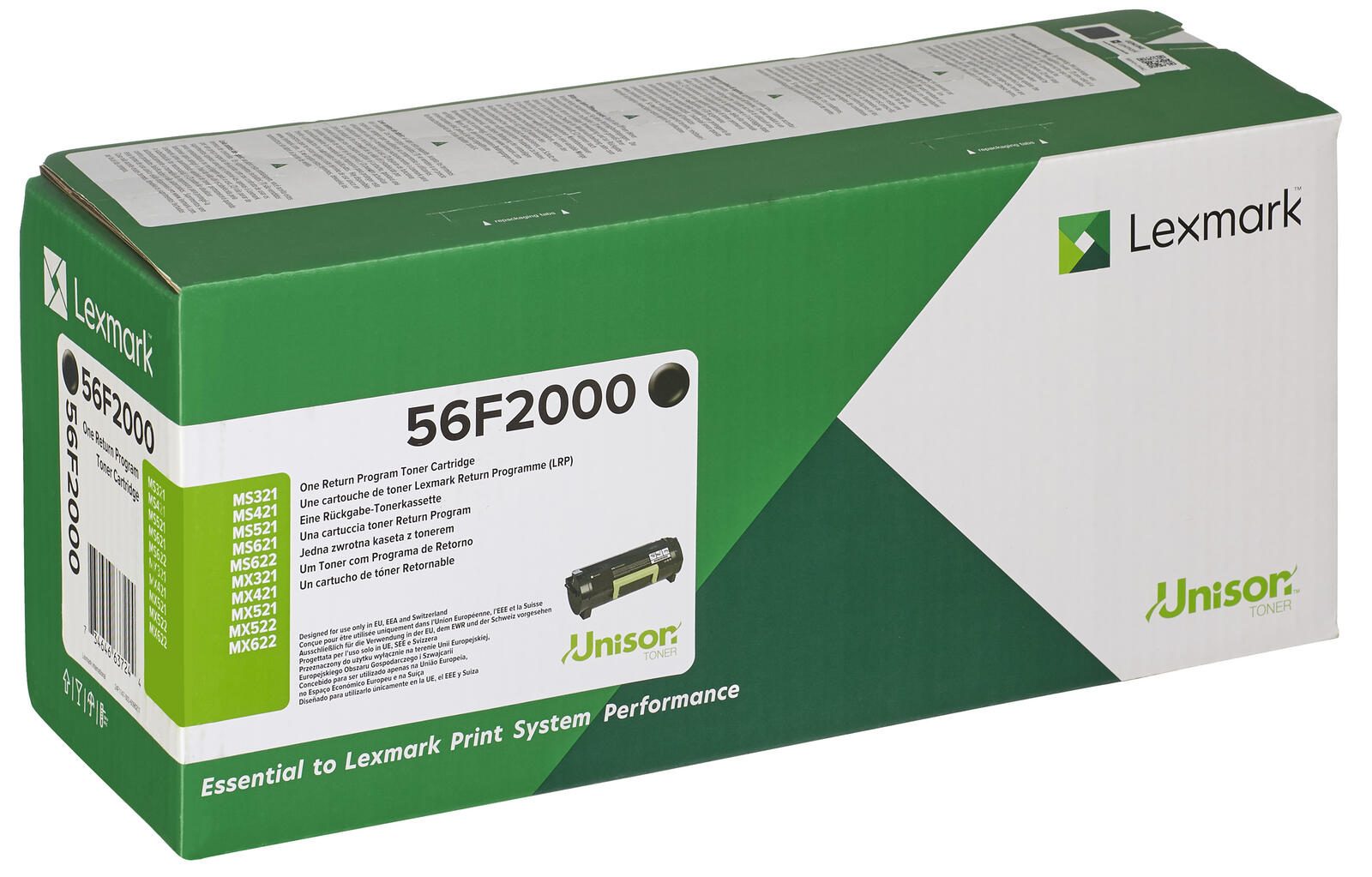 Cartouche de toner noir Lexmark 6 000 pages (56F2000) pour MS321dn, MS421dw/dn, MS521dn, MS621dn, MS622de