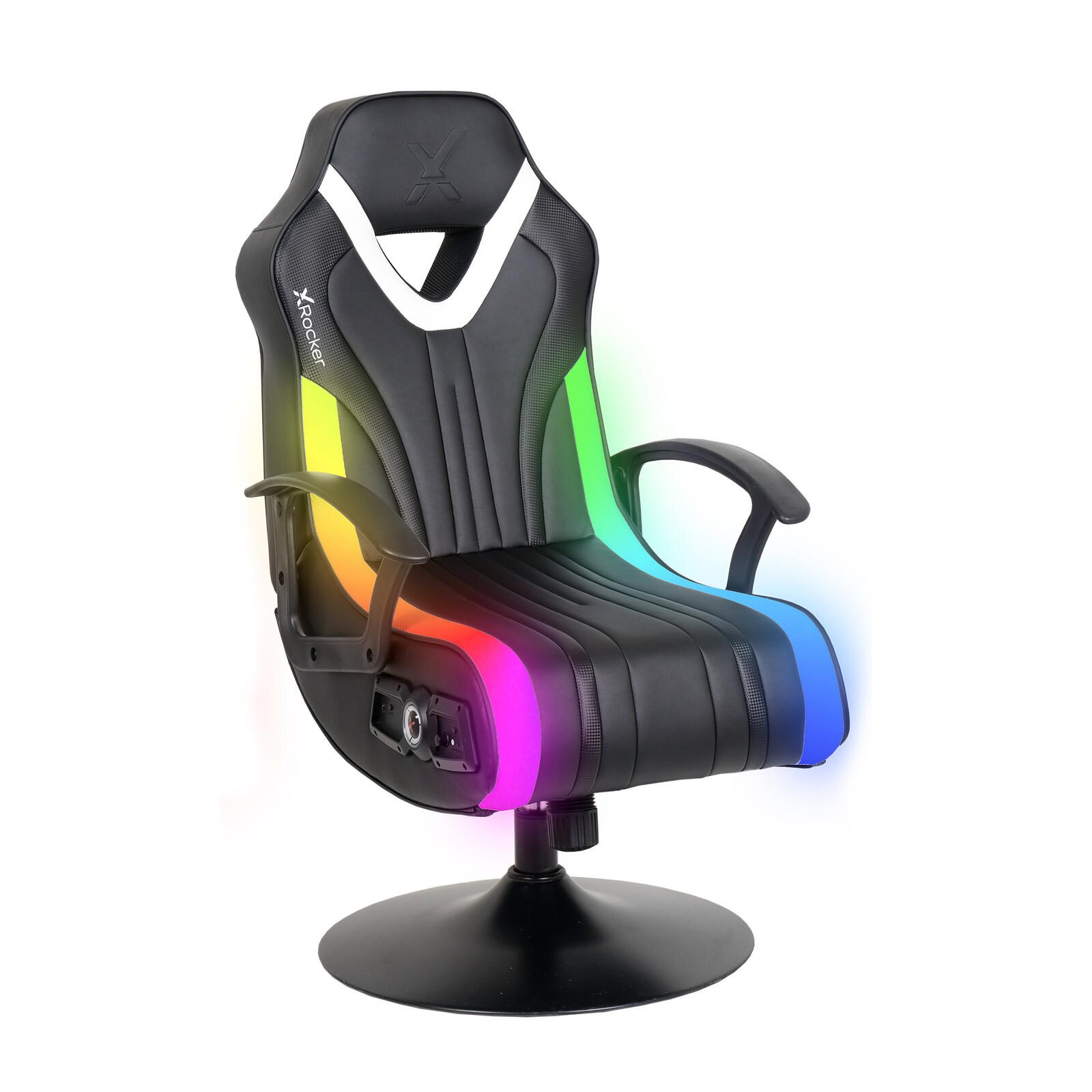 Fauteuil gaming X Rocker Fury 2.1 avec système audio, caisson de graves et éclairage RGB - noir