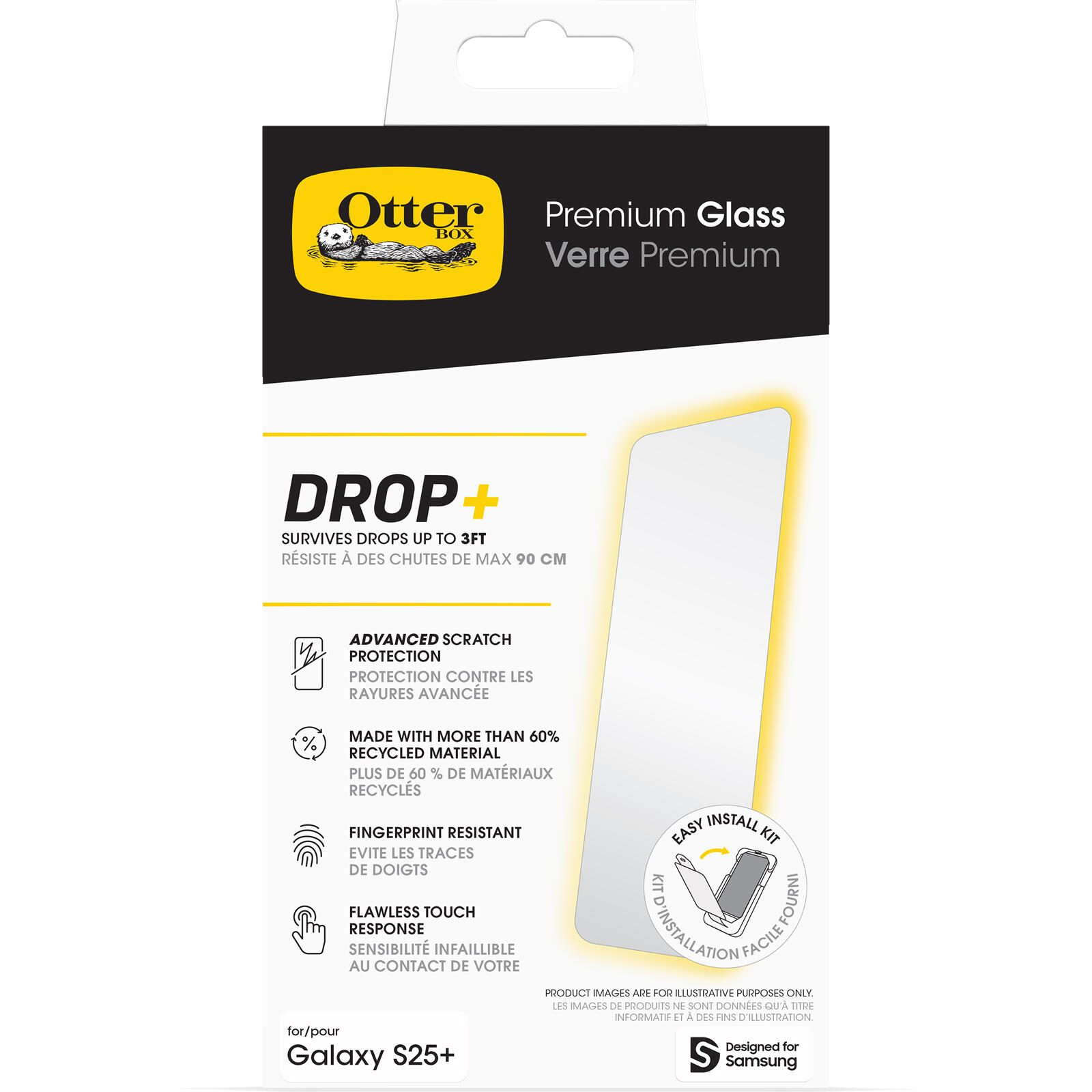 Verre premium OtterBox pour Samsung Galaxy S25+/S24+ transparent