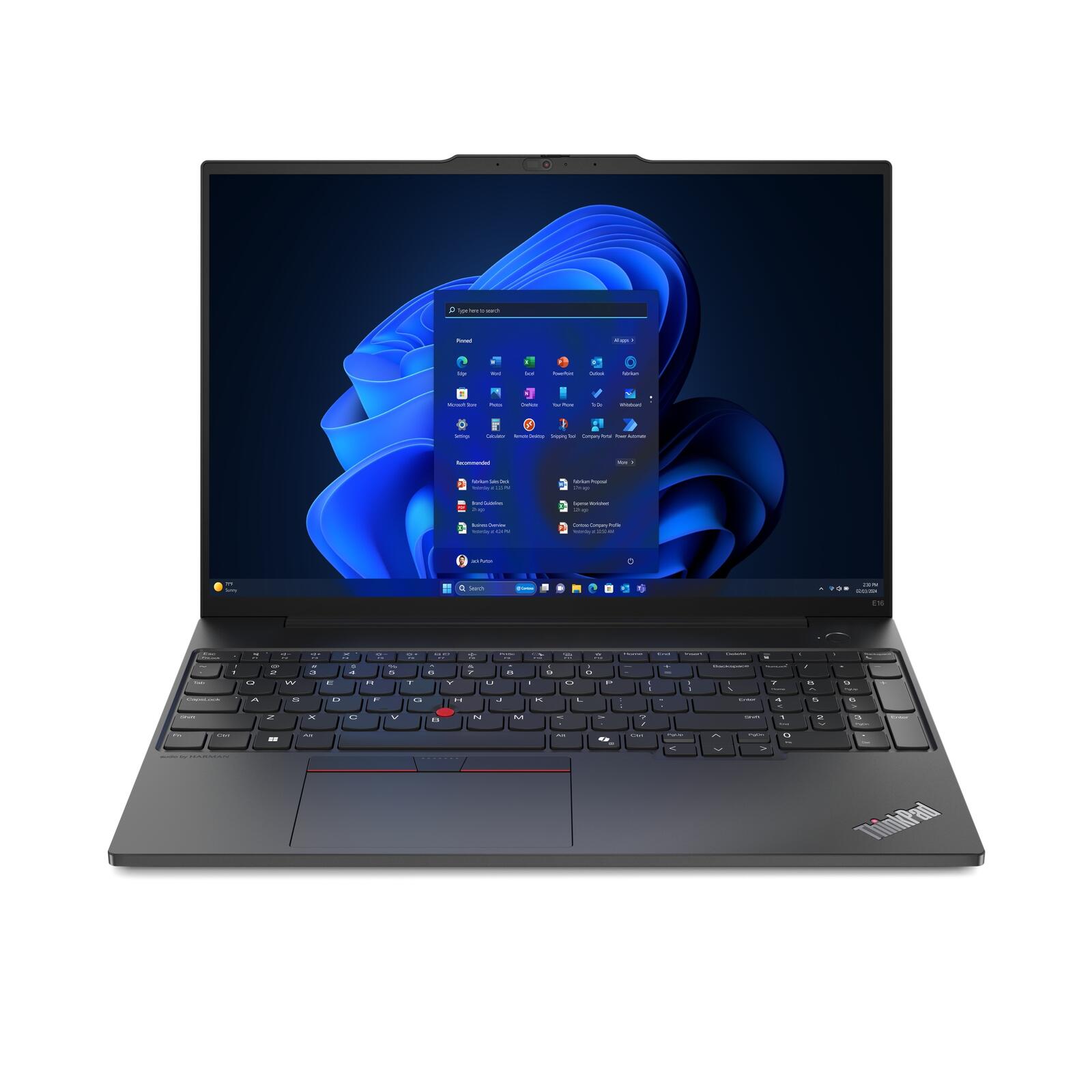 Ordinateur portable Lenovo ThinkPad E16 Gen 2 AMD Ryzen™ 5 7535HS 40,6 cm (16") 8 Go RAM, 256 Go SSD, WUXGA, Windows 11 Pro