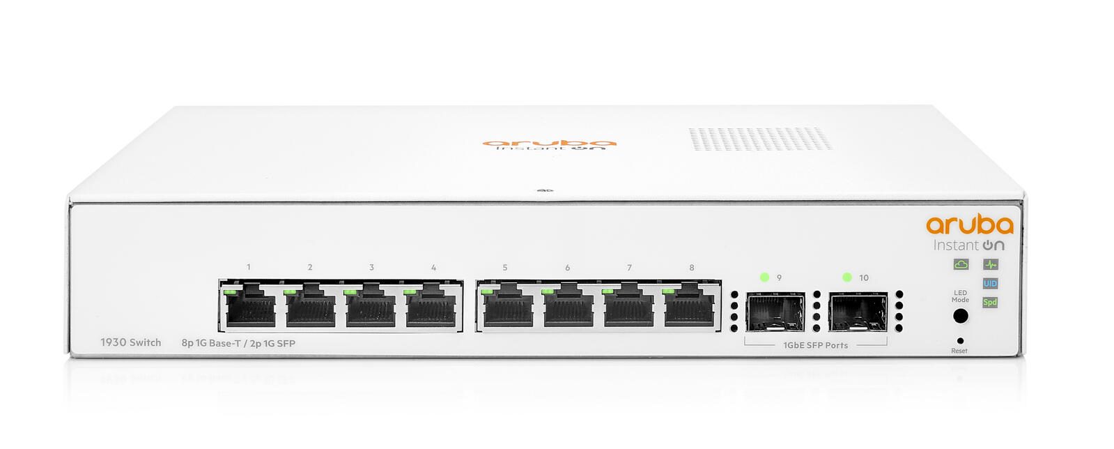 Switch manageable HPE Networking Instant On 1930 8G 2SFP Gigabit - 8 ports + 2x SFP Gigabit - sans ventilateur - JL680A