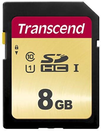 Carte mémoire Transcend SDC500S 8 Go (SDHC), UHS-I, Class 1 (U1), Noir
