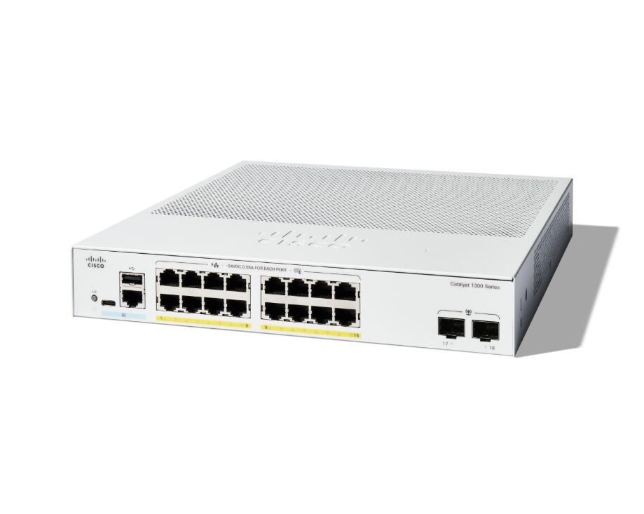 Commutateur Cisco Catalyst 1300-16FP-2G 16x 1GbE + 2x 1GbE SFP L3 managed