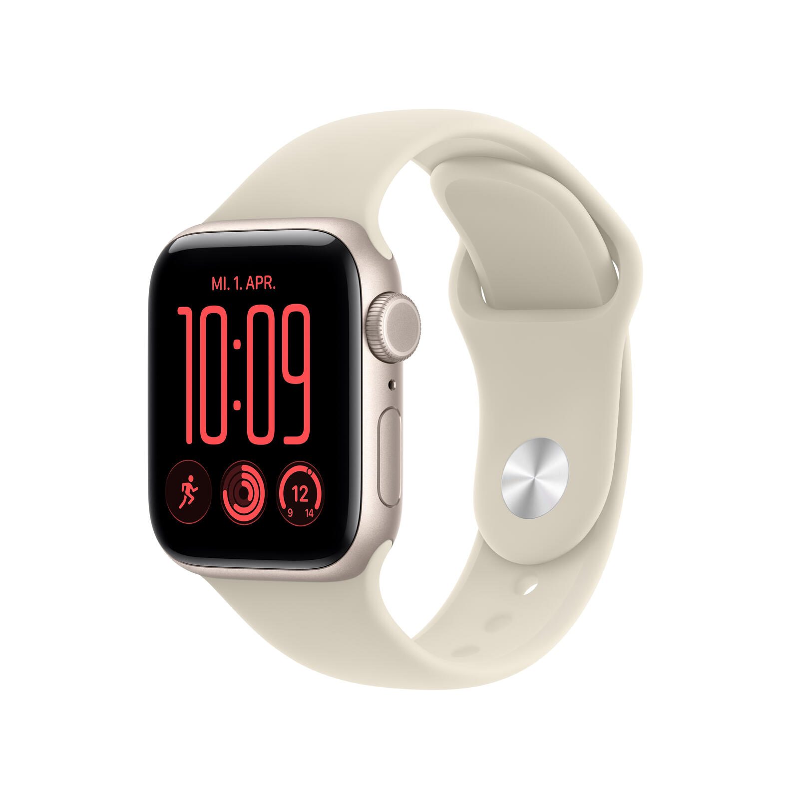 Apple Watch SE 3 Aluminium (GPS + Cellular) 40 mm Étoile polaire Bracelet Sport Sable S/M