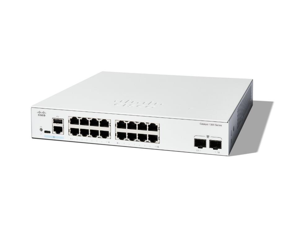 Commutateur Cisco Catalyst 1300-16T-2G 16x 1GbE + 2x 1GbE SFP L3 managed C1300-16T-2G