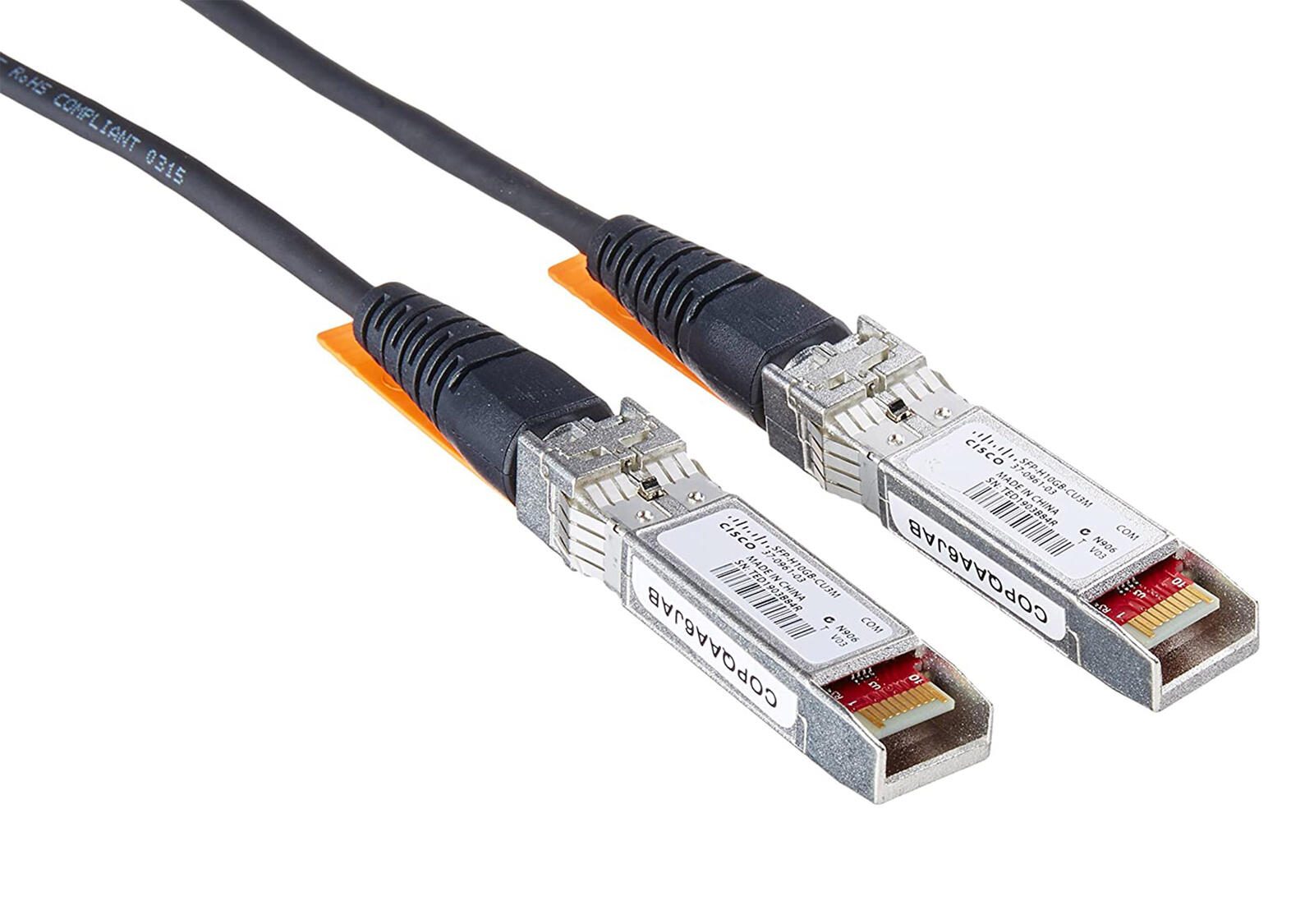 Câble Twinax SFP+ 10G direct Cisco, passif, assemblage de câble AWG-30, 3 m, orange (SFP-H10GB-CU3M=)