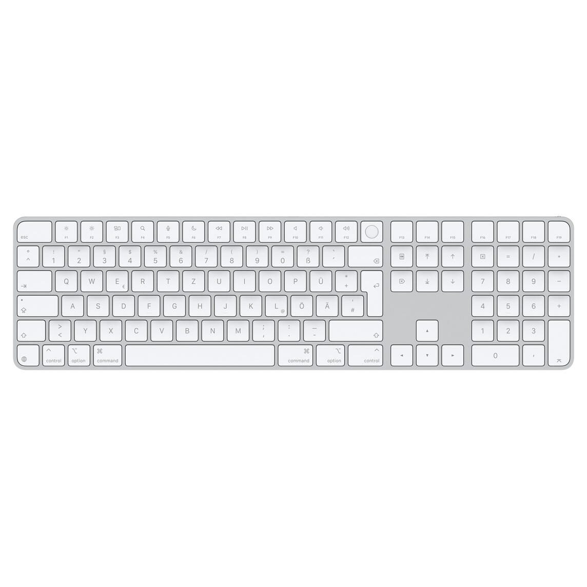 Clavier Apple Magic Keyboard avec Touch ID et pavé numérique, allemand, touches blanches pour modèles Mac avec puce Apple