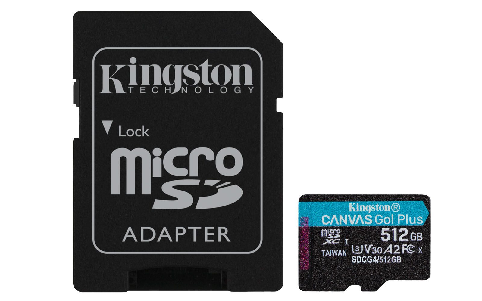 Kingston Canvas Go! Plus Carte mémoire Flash - 512 Go avec adaptateur microSD inclus