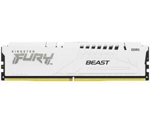Kingston FURY™ Beast Mémoire DDR5 16 Go 6000 MT/s CL36 DIMM Blanc EXPO 3000 MHz / PC5-48000 - 1,25 V - non tamponnée - ECC intégré