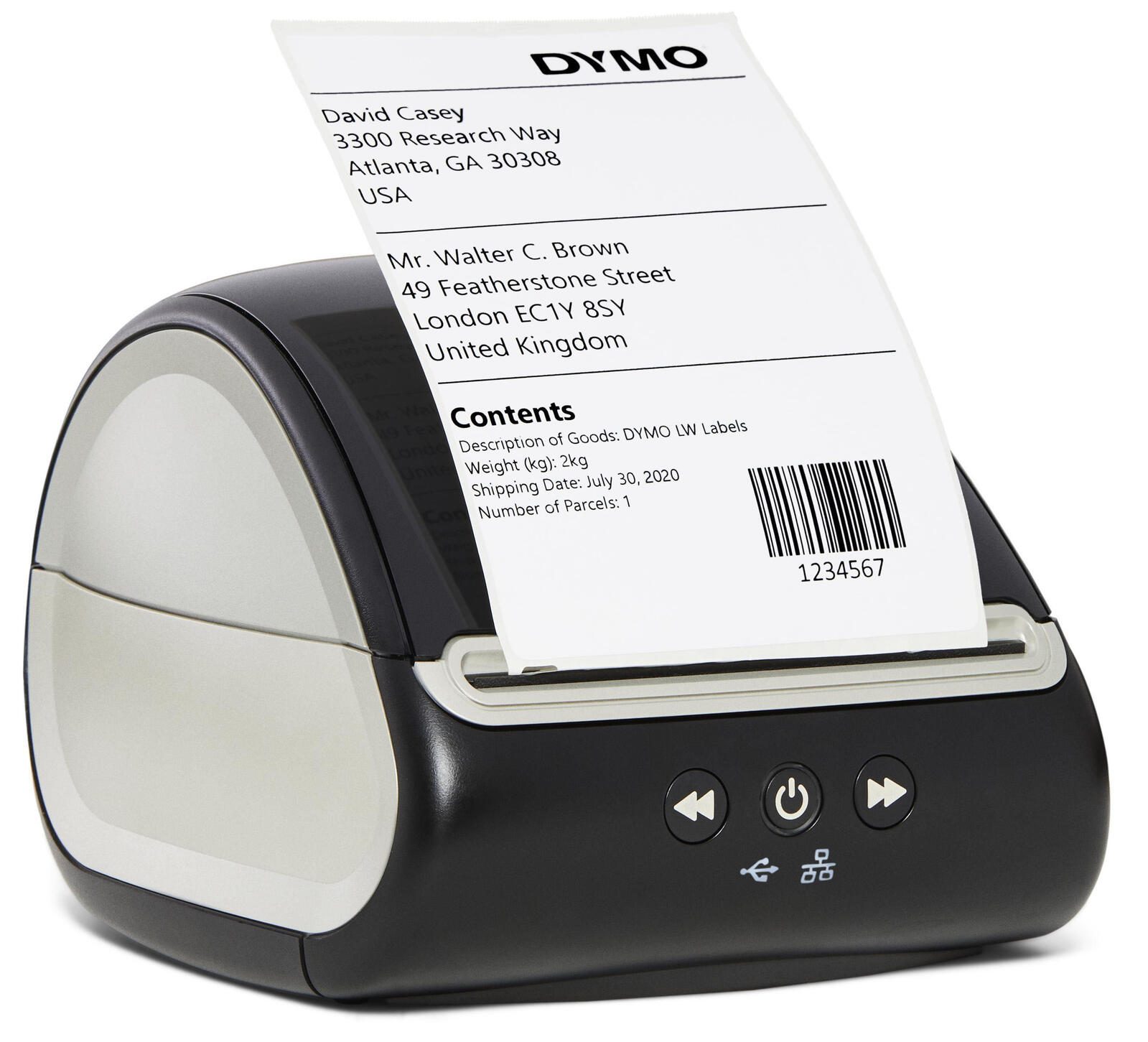 DYMO® LabelWriter™ 5XL, imprimante d'étiquettes jusqu'à 53 étiquettes/minute, USB & Ethernet, 300 ppp. Thermique directe, pour étiquettes jusqu'à 102 mm de largeur