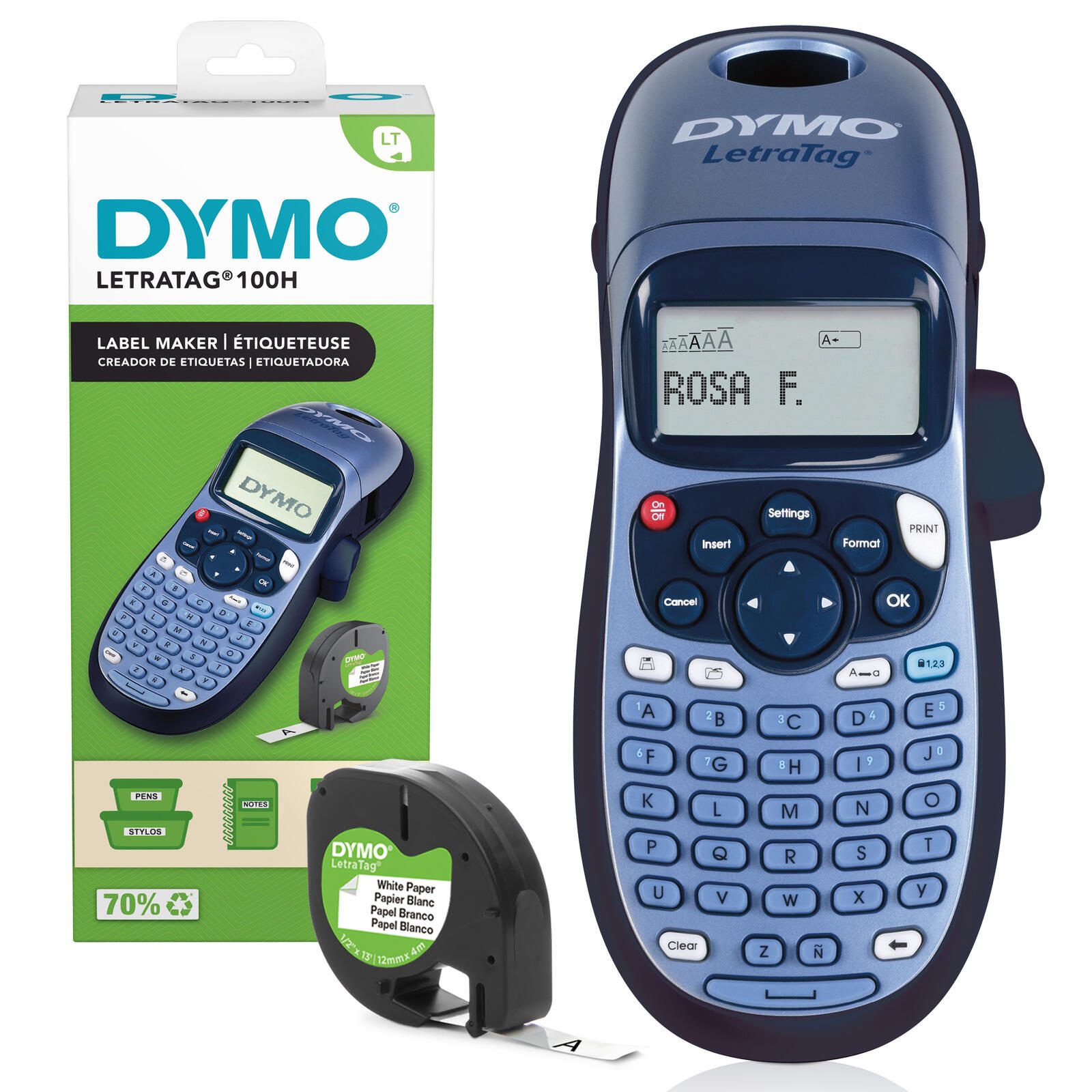 DYMO® LetraTag 100H - Appareil d'étiquetage, clavier ABC, impression thermique directe