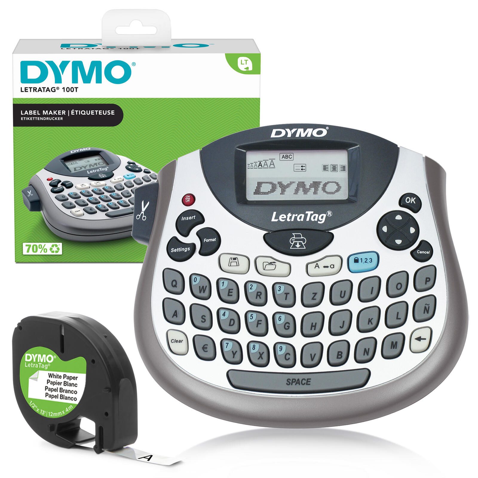 DYMO® LetraTag 100T - Appareil d'étiquetage, clavier QWERTZ, impression thermique directe