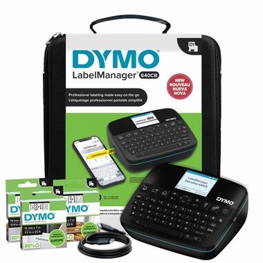 DYMO® LabelManager™ 640 CB, étiqueteuse, clavier QWERTZ, coffret avec rubans D1 6/9/12/19/24 mm