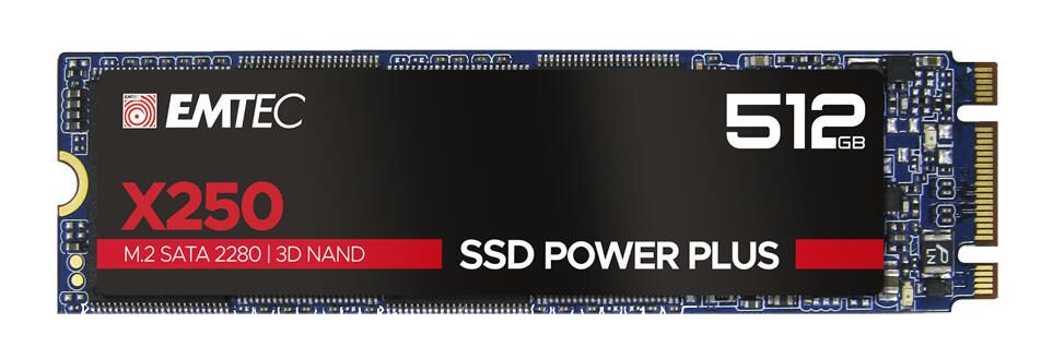 Emtec Power Plus SSD X250 - 512 Go M.2, Serial ATA III, 3D NAND