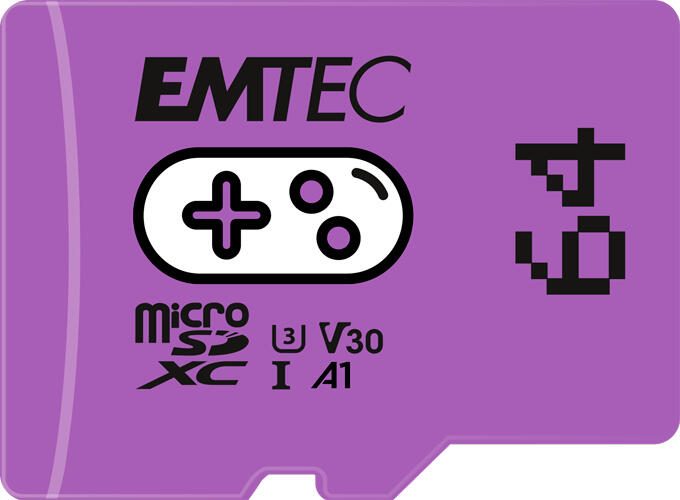 Emtec mSD Carte de stockage Gaming 64 GB MicroSDXC, UHS-I Class 3 (U3), A1, Violette