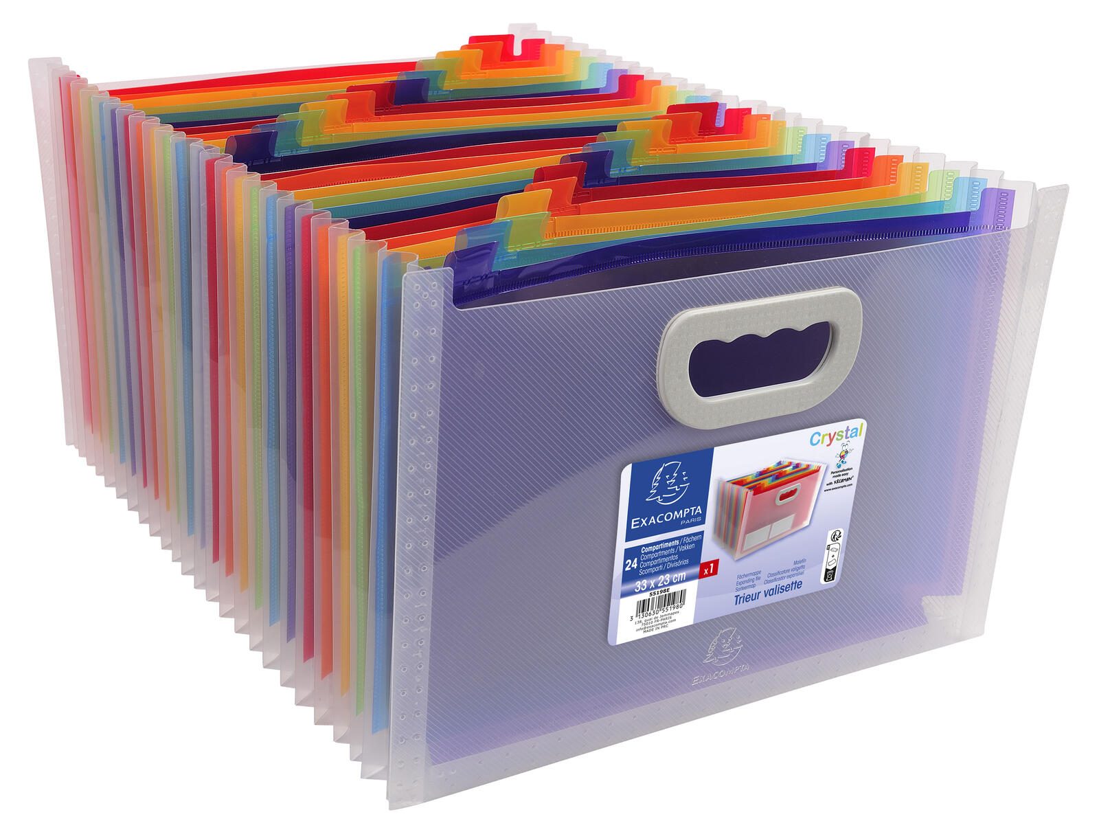 Exacompta Porte-documents à compartiments Crystal, A4, 24 compartiments