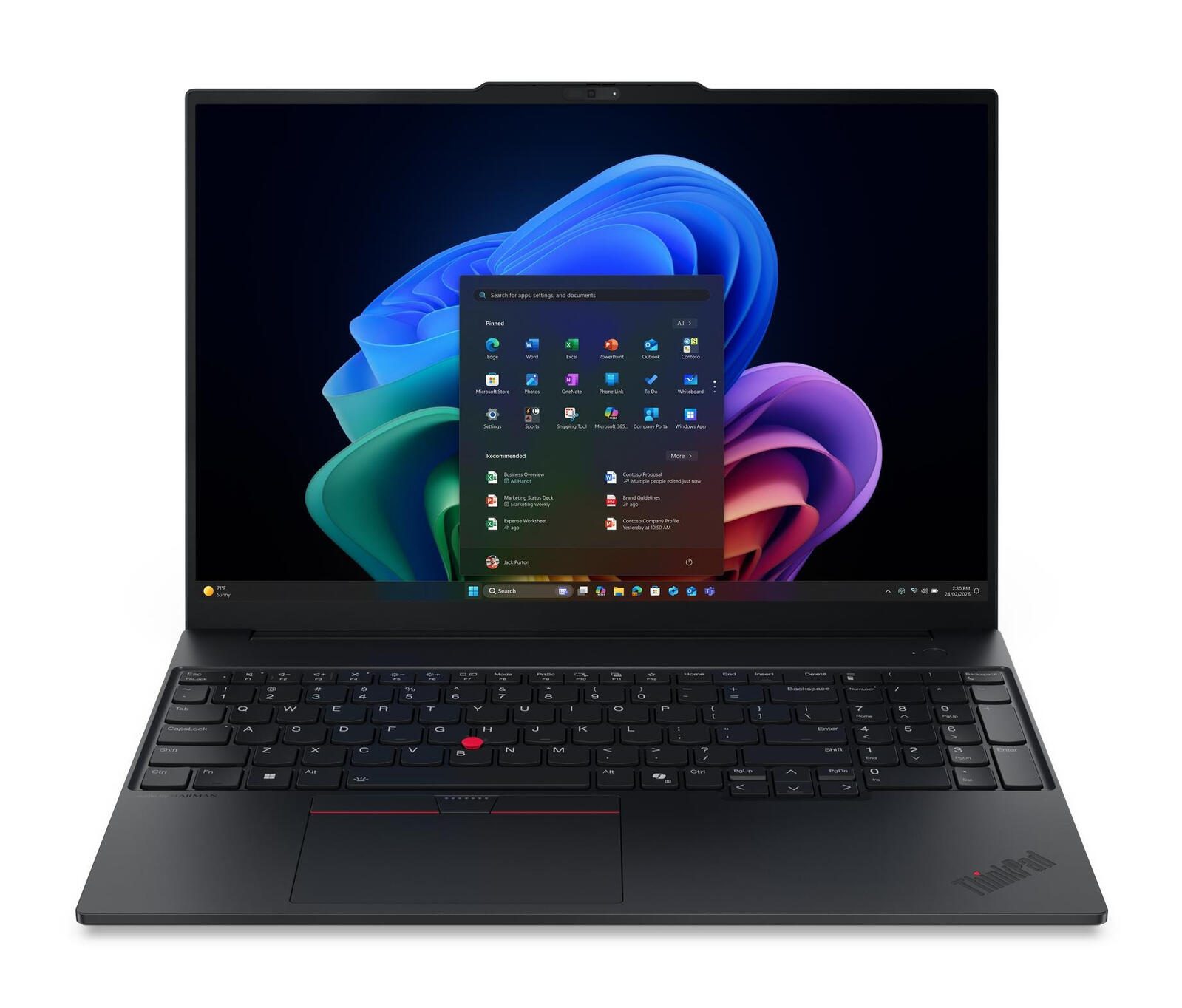 Ordinateur portable Lenovo ThinkPad E16 Gen 4 - Intel® Core™ Ultra 7 355, écran 40,6 cm (16"), 24 Go RAM, 512 Go SSD, WUXGA, Intel® Graphics, Windows 11 Pro
