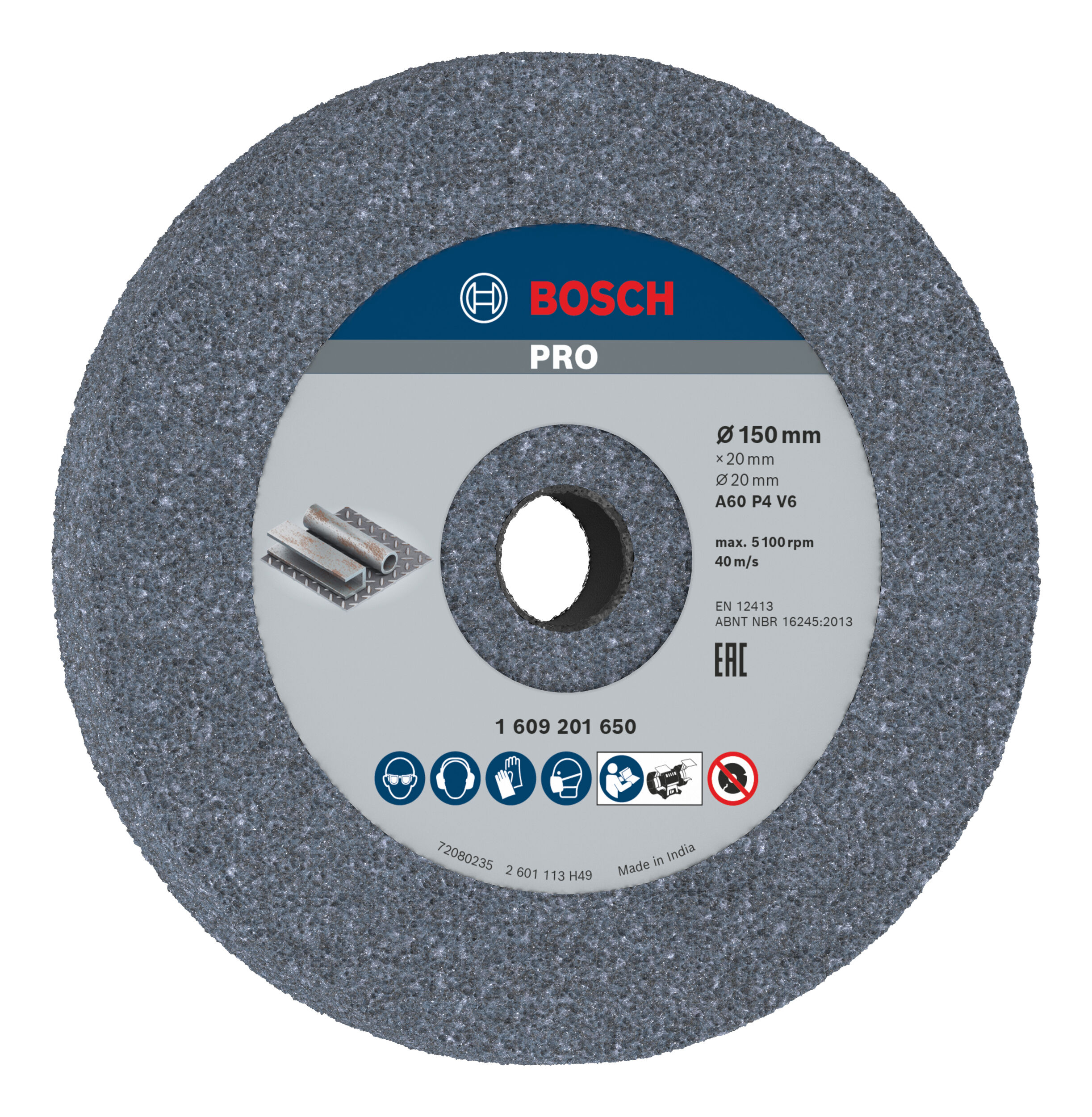 BOSCH PRO Meuleuse pour métal, 150 x 20 x 20 mm, G60 1609201650