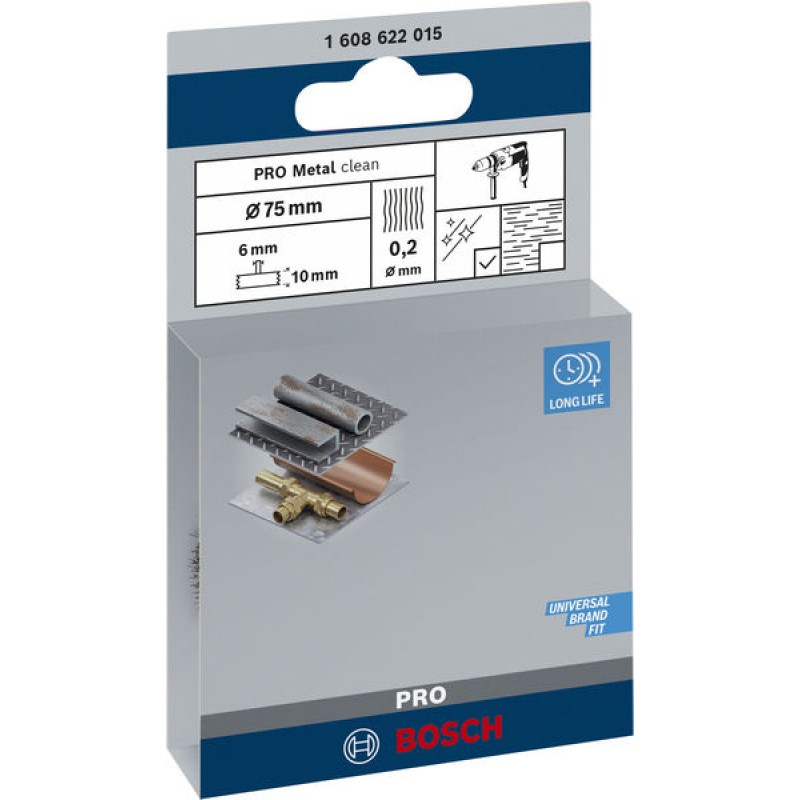Bosch PRO Metal clean brosse disque à tiges droites, 75 x 0,2 mm