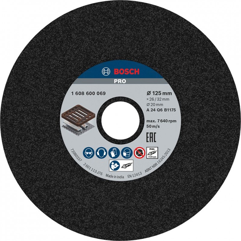 BOSCH PRO Disque de ponçage métal, 125 x 26 x 20 mm, G24 1608600069