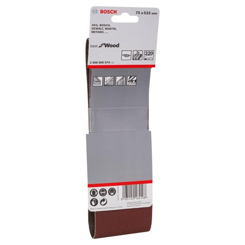 Bande abrasive Bosch PRO X440 75 x 533 mm Grain 220 - 220-2608606074
