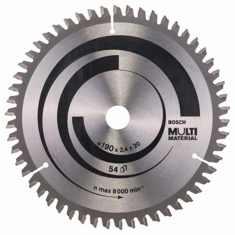 Lame de scie circulaire Multi Material BOSCH PRO, 190 x 20/16 x 2,4 mm ; 54 dents 2608640508