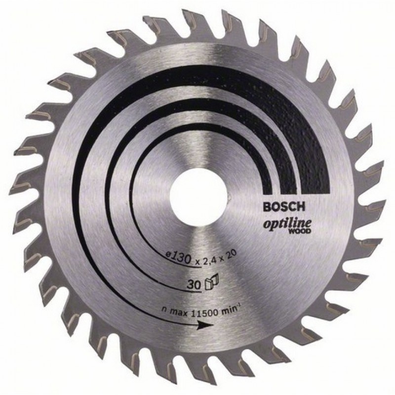 BOSCH Lame de scie circulaire Optiline Wood pour scies circulaires manuelles, 130 x 20/16 x 2,4 mm, 2608640583