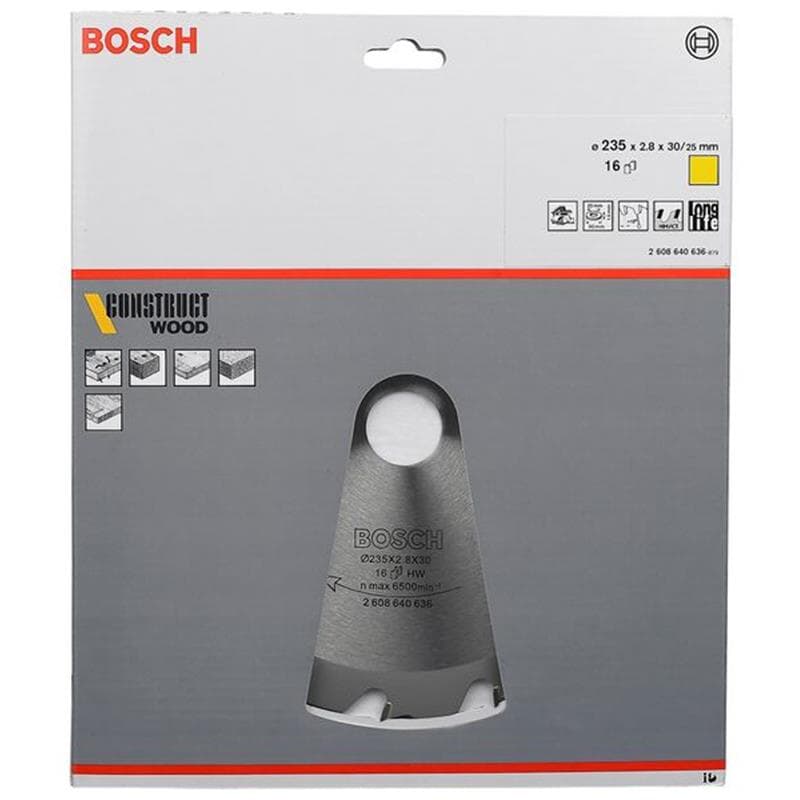 Lame de scie circulaire Bosch Construct Wood, 235 x 30/25 x 2,8 mm, 16 dents