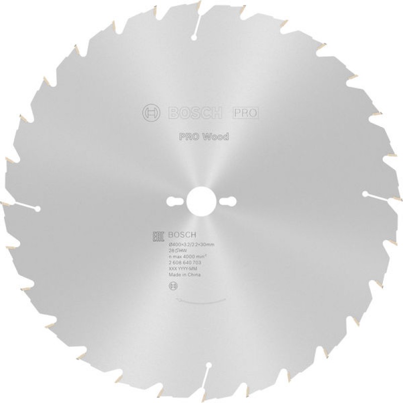 Lame de scie circulaire PRO Wood Bosch, 400 x 3,2 x 30 mm, T28 2608640703