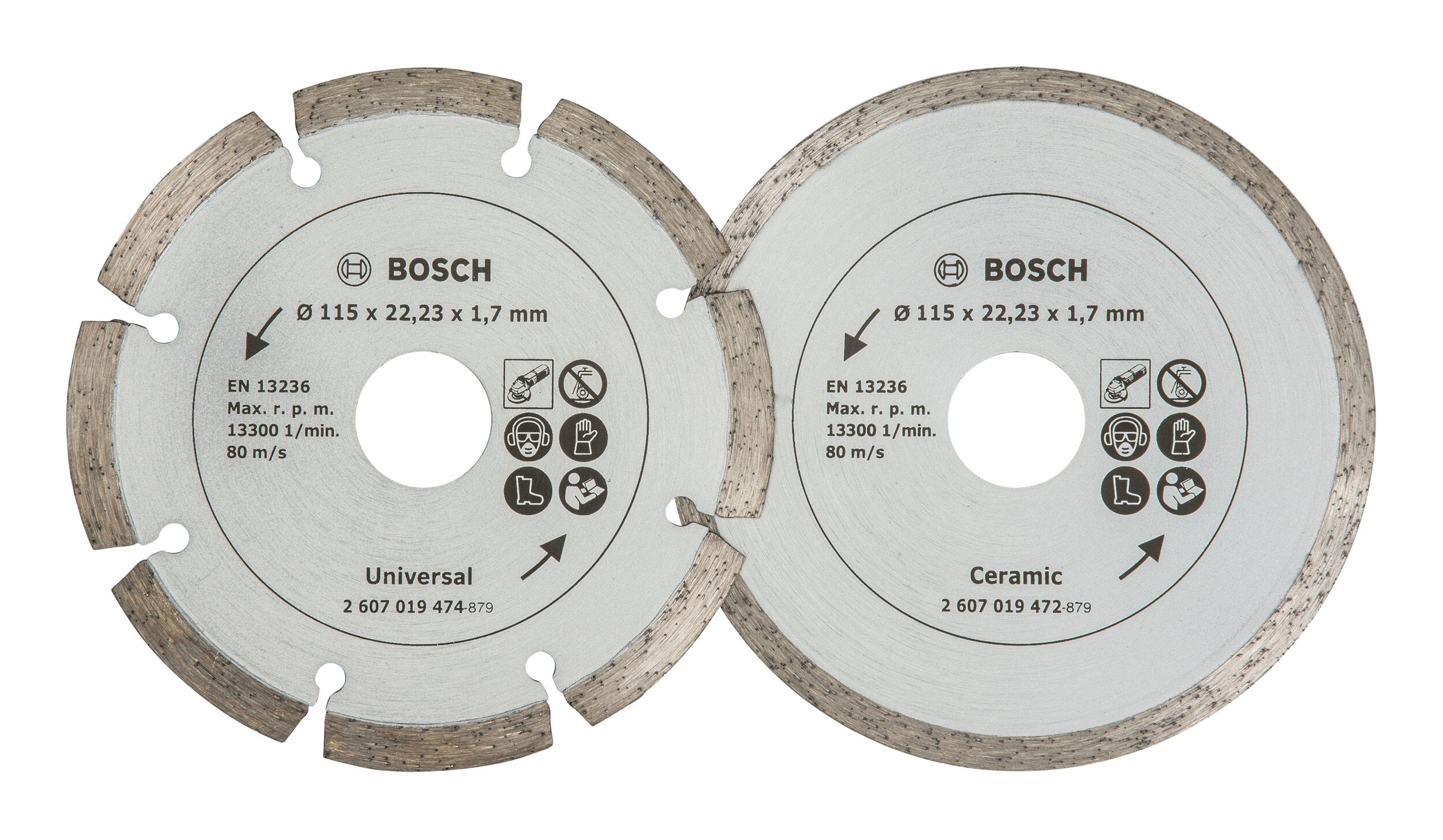 Bosch Jeu de 2 disques diamantés 115 x 22,23 mm pour carrelage et matériaux de construction