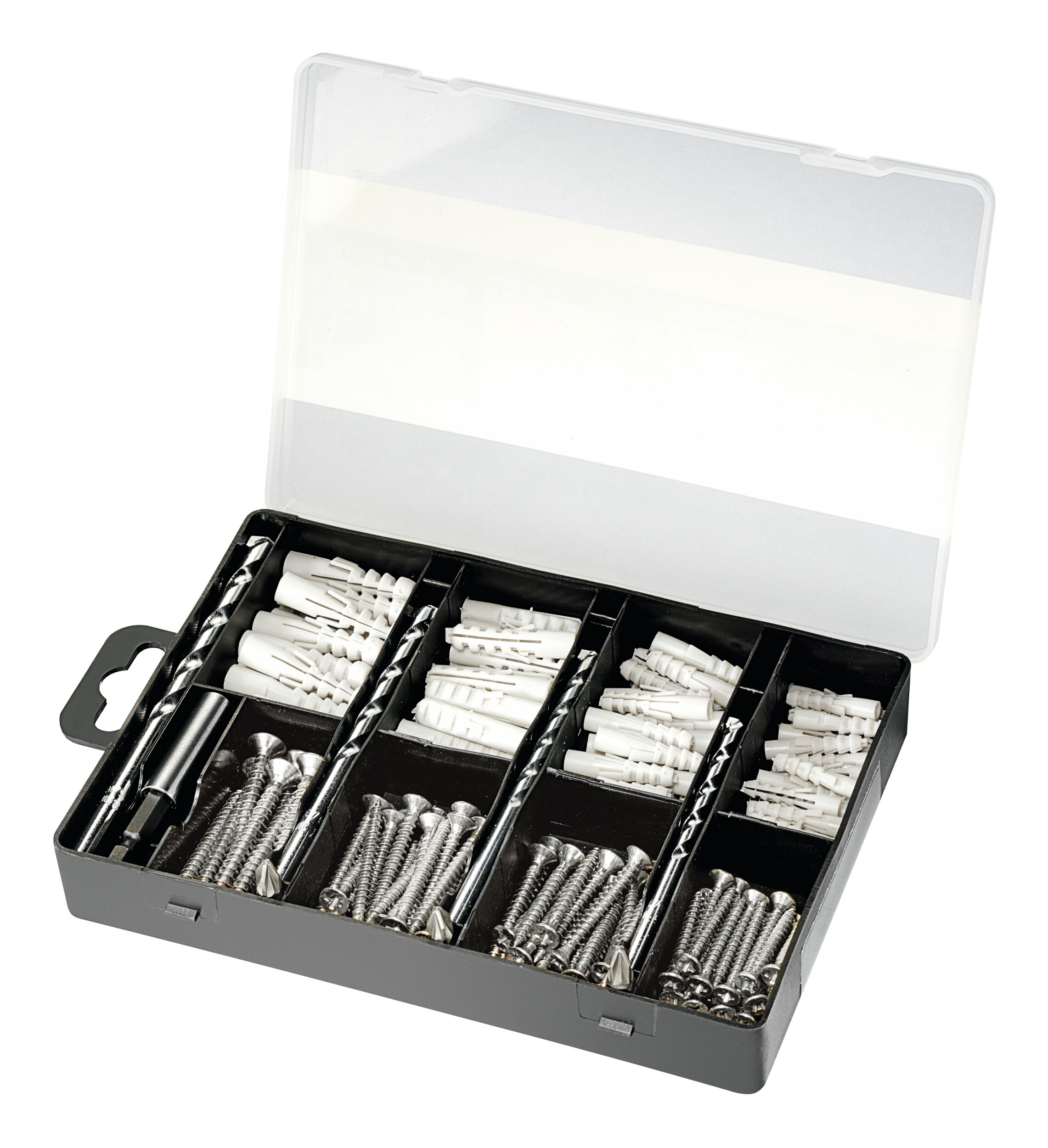 Kit de fixation Bosch 173 pièces, mèches, chevilles, vis, embouts en boîte de tri