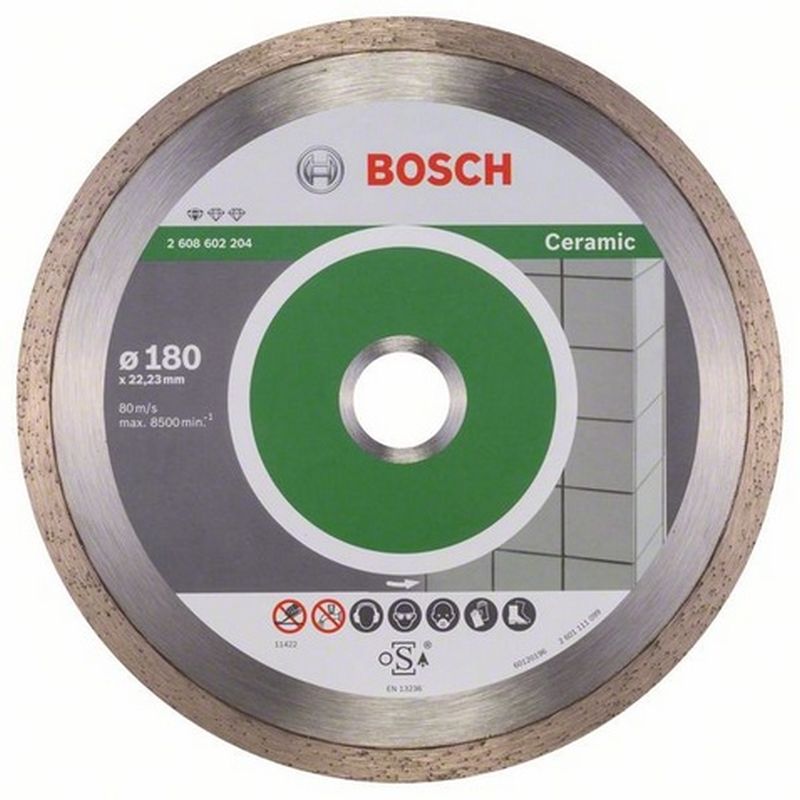 BOSCH Disque diamant Standard for Ceramic 180 x 22,23 x 1,6 x 7 mm, lot de 1