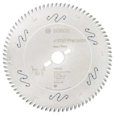 Lame de scie circulaire Bosch Top Precision Best for Wood, 250 x 30 x 3,2 mm, 80 dents