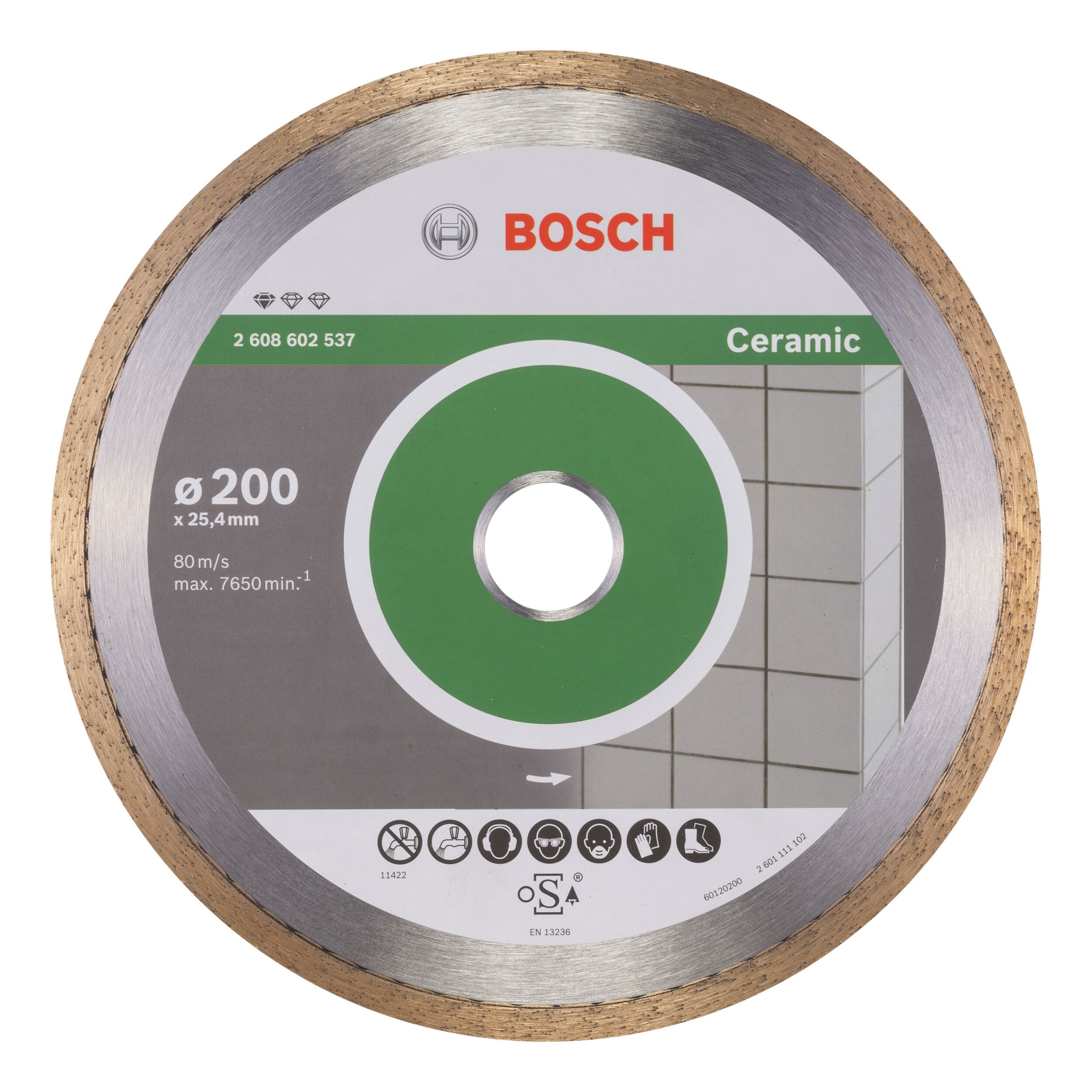Bosch Disque diamant Standard pour carrelage Bosch pour carrelage céramique 200 x 25,4 mm