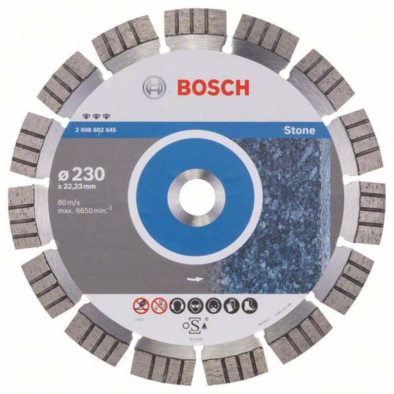 BOSCH Diamantschiebe Best for Stone, 230 x 22,23 x 2,4 x 15 mm, 2608602645