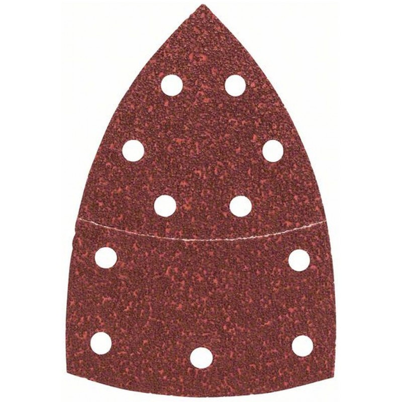 Set de feuilles abrasives Bosch pour ponceuse multifonction 10 pièces 11 trous 102 x 62/93 mm K40