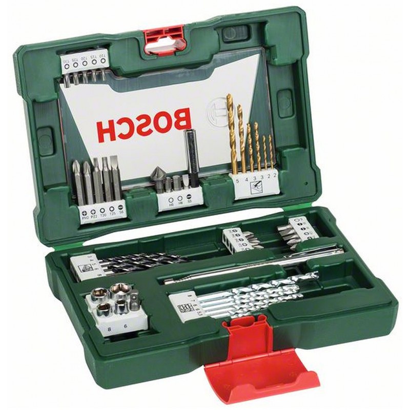 Set de forets et embouts TiN V-Line Bosch, 48 pièces, avec barreau magnétique et chanfrein conique