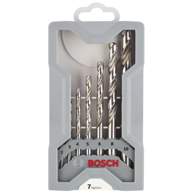 Jeu de forets pour métal Bosch PRO Mini X-Line HSS-G, DIN 338, 135°, 7 pièces, 2 - 10 mm