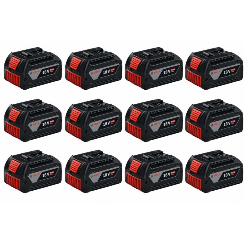 BOSCH GBA PROFESSIONAL 18 V Set avec 12 batteries 5,0 Ah 0602494003