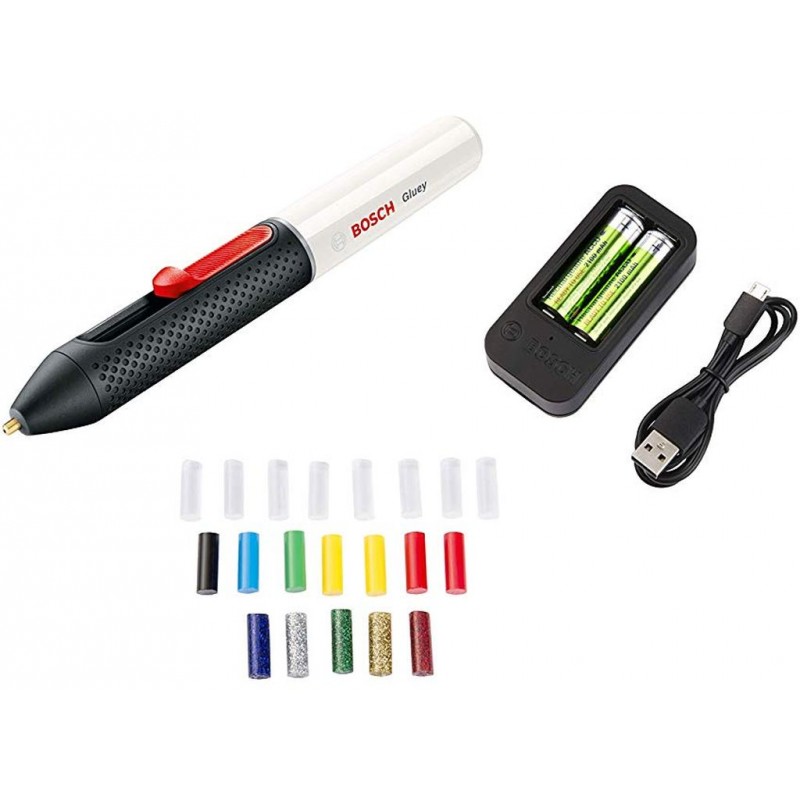 BOSCH Gluey Mini-pistolet à colle chaude rechargeable, blanc 06032A2102