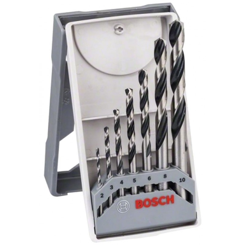 Bosch Jeu de forets spirales HSS PointTeQ, 7 pièces, Mini-X-Line, 2–8 mm