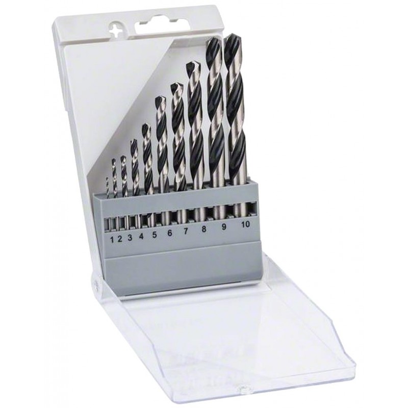 Bosch Set de forets hélicoïdaux HSS PointTeQ, DIN 338, 10 pièces