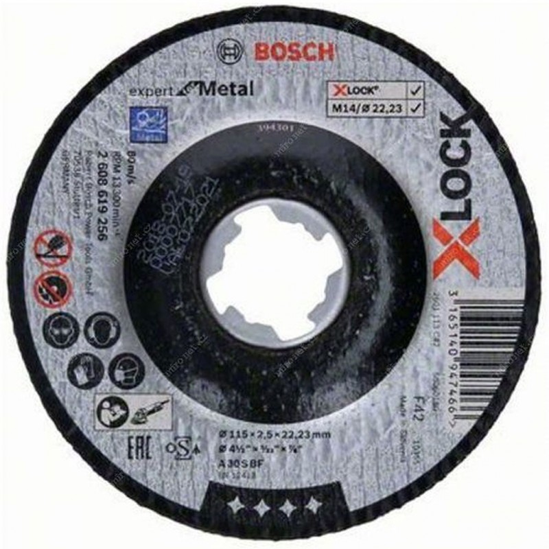 Disque à tronçonner Bosch PRO Metal X-Lock, 125 x 2,5 x 22,23 mm, déporté, oSa