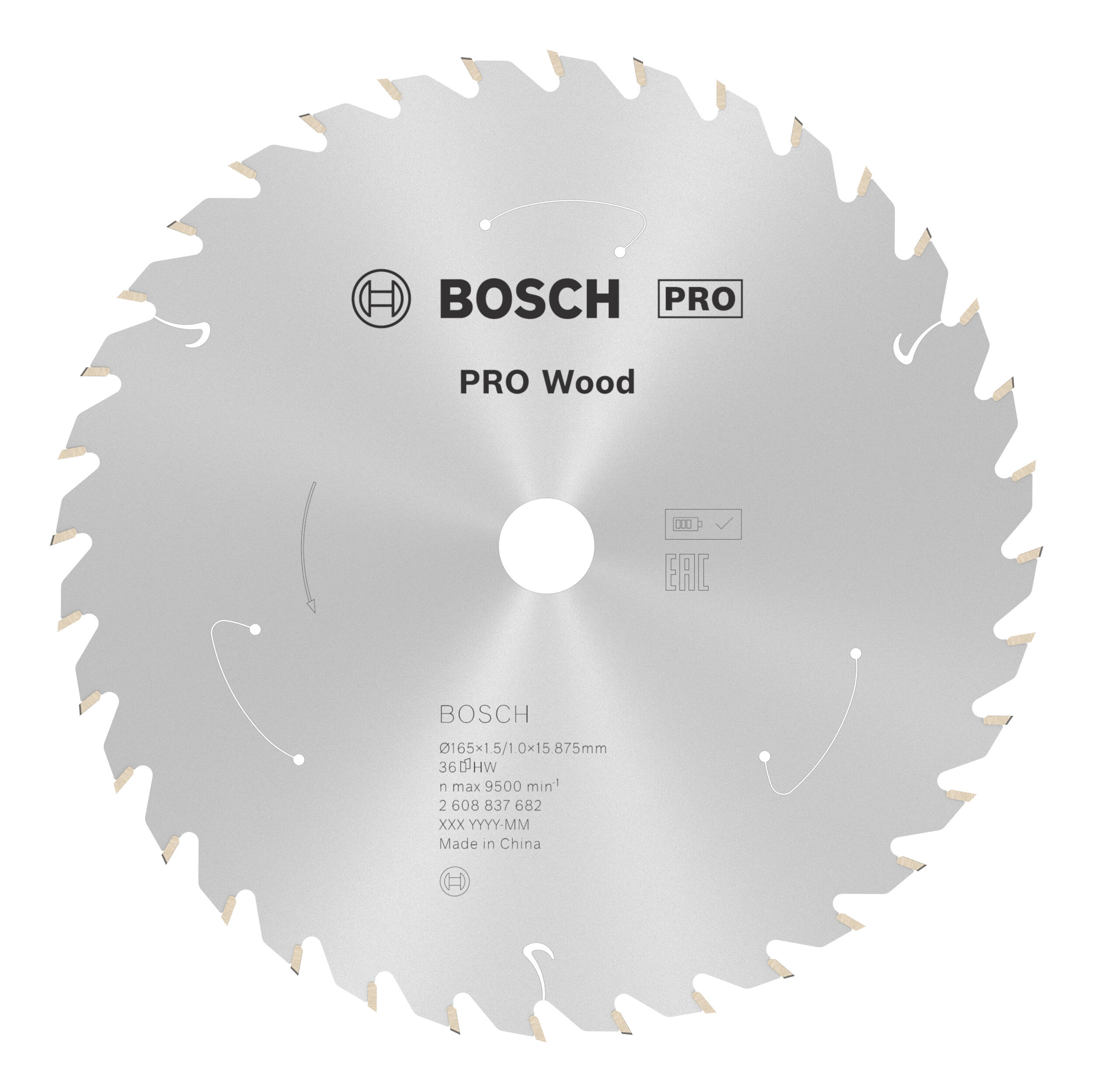 Lame de scie circulaire sans fil PRO Wood Bosch 165x15,875x1,5/1,0x36T 2608837682