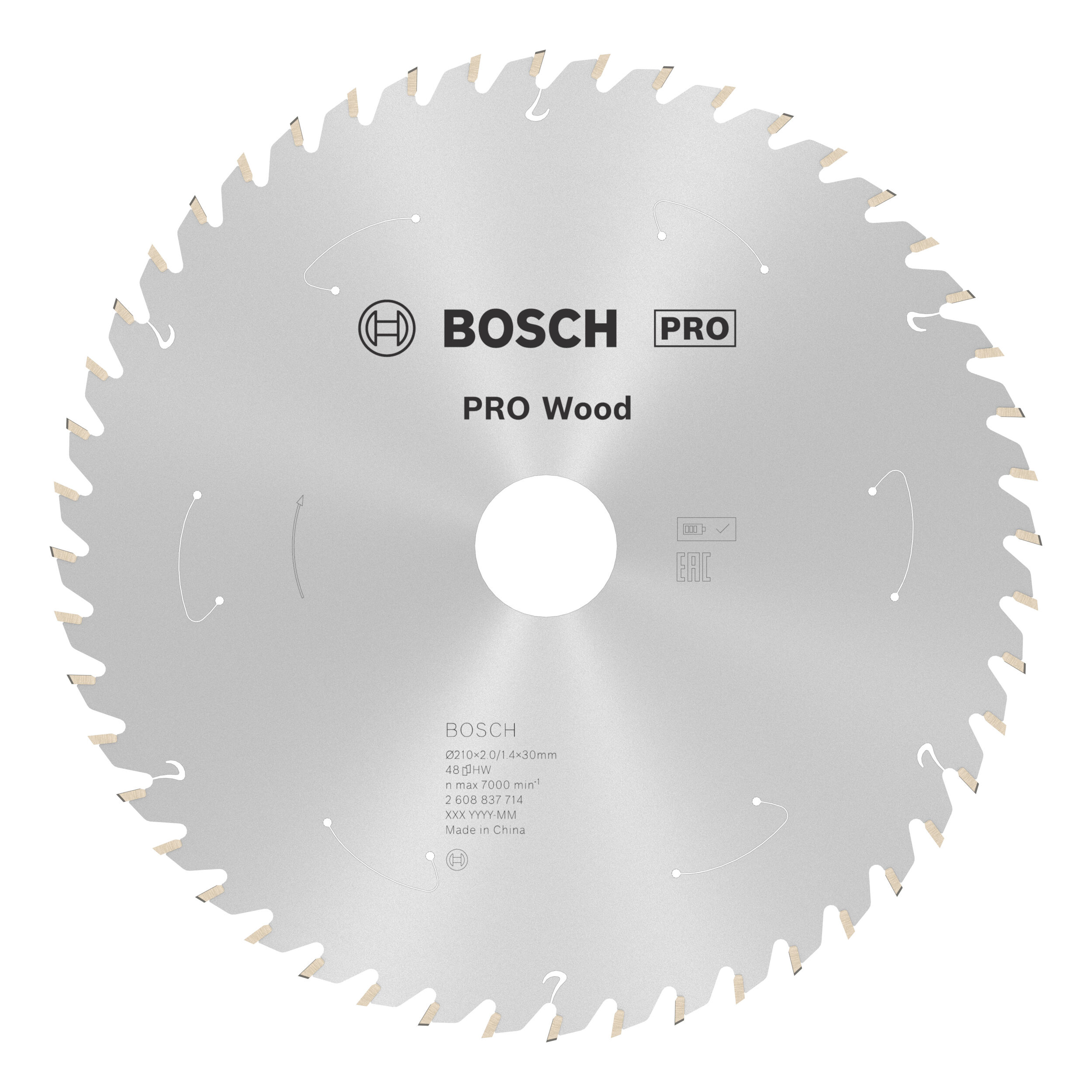 Lame de scie circulaire sans fil BOSCH PRO Wood 210x30x1,7/1,2x48T 2608837714