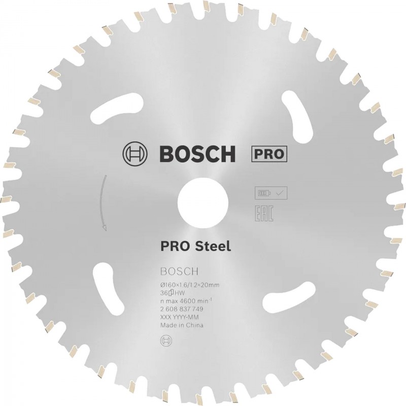 Lame de scie circulaire sans fil BOSCH PRO Steel 136 x 1,6 x 20 mm 2608837746