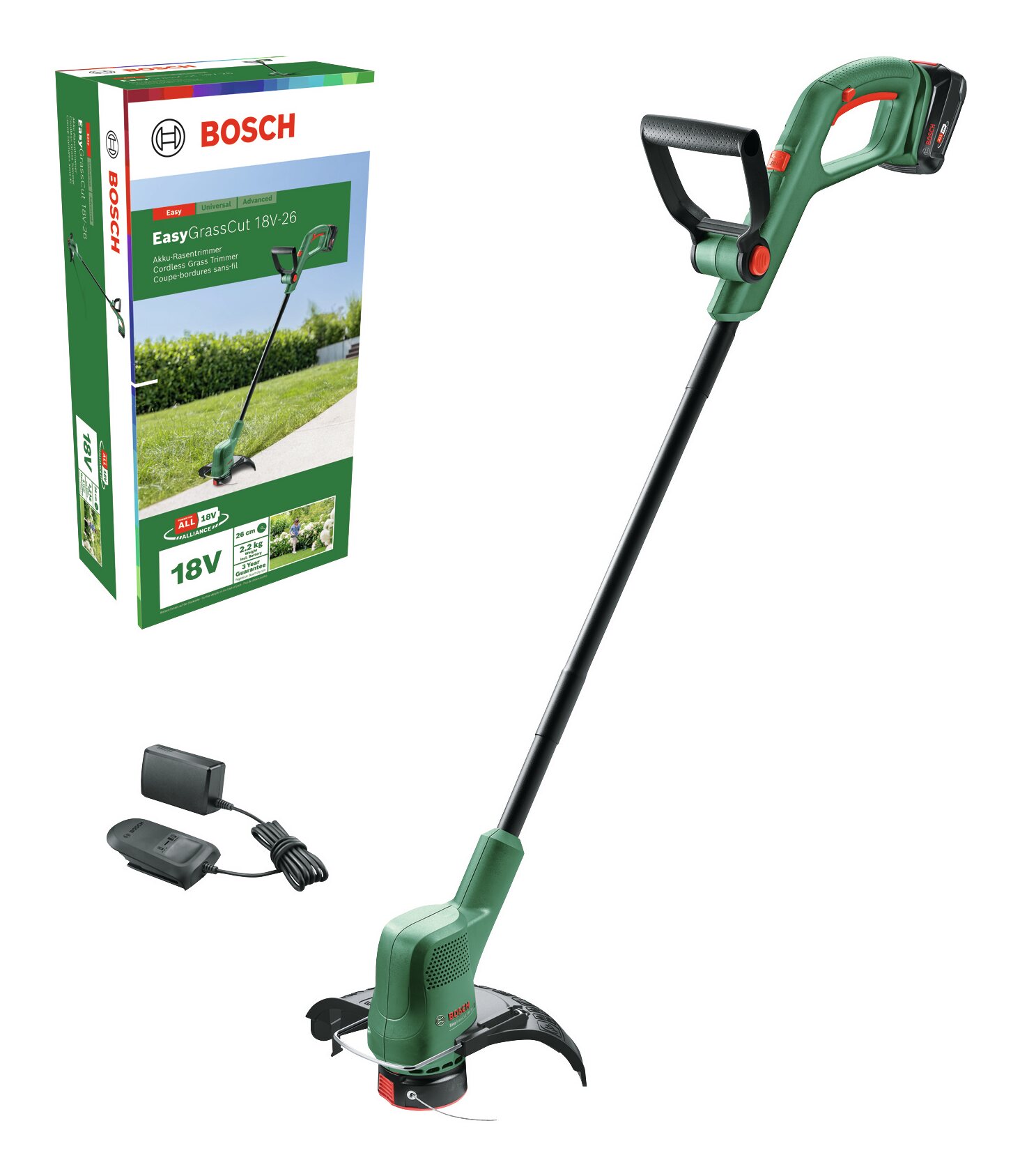 BOSCH EasyGrassCut 18V-26 Débroussailleuse à batterie, 1 batterie 06008C1C03