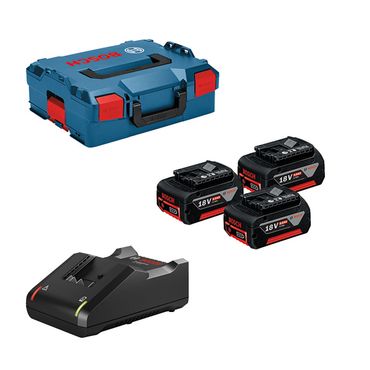 BOSCH Pack batterie 3x GBA 18V 5.0Ah + chargeur GAL 18V-40, L-BOXX 136, 0615990L3T